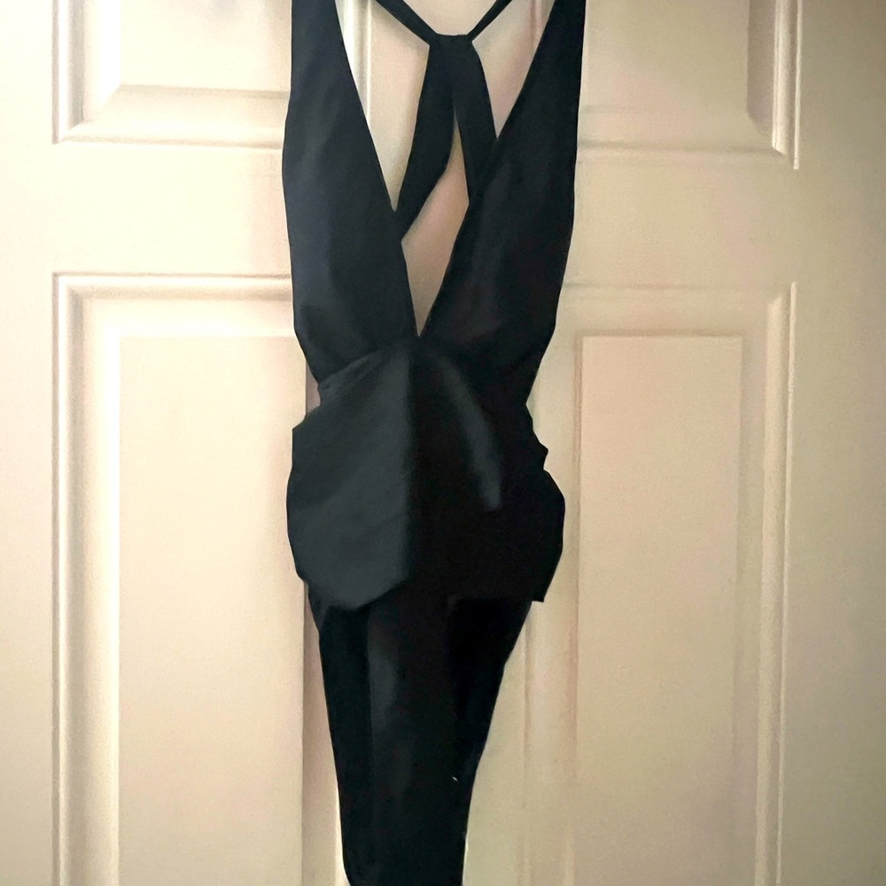 NWT Black one piece swimsuit, $15.00 M cheeky back coverage size medium